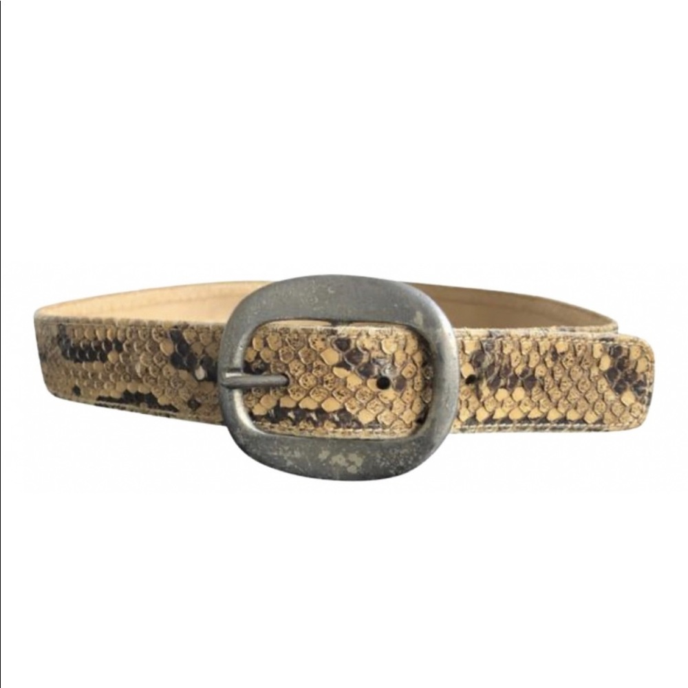 Saint Laurent Beige Python Wyatt Belt Women Small